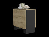 Folding Table with Expandable Design in 3 Forms, Black / Macadamia B097P167405