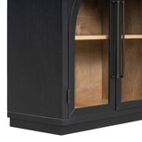 TREXM 4-Door Large Storage Sideboard Buffet Cabinet with Glass Doors, Arched Cabinet with Adjustable N715P290642B