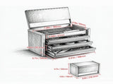 8.6-Inch Portable Metal Tool Box with 3 Drawers, Tool Chest with Ball Bearing Slides & EVA Liners 34654515