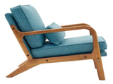 Oak Armrest Oak Upholstered Single Lounge Chair Indoor Lounge Chair Teal 75608109