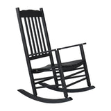 68.5*86*115CM Square Wooden Rocking Chair Wavy Backboard Black 40856754