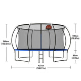 14 foot trampoline with safety fence - Outdoor backyard bouncing mat, including ladder and W2071P319084