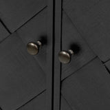 U_Style Versatile console table with Woven Wood Slats and Solid Wood Veneer,Suitable for Entryway, N711P269058B