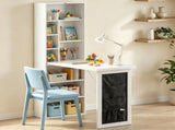 Space-Saving Foldable Writing Table, Convertible Wall-Mounted Computer Desk with Storage Shelves & 45365789