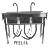 39.3 Stainless Steel Commercial Kitchen Sink Outdoor Sink with 2 Inserts, 3 Slots for Restaurant 99584050