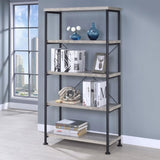 Grey Driftwood 4-shelf Bookcase B062P145557