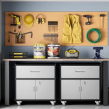Metal garage cabinets, rolling tool cart boxes with wheels T3421P312355