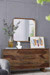 ZUN 32"x32" Square Mirror with Wood Frame, Wall Mirror for Living Room Bathroom Entryway W2078126453