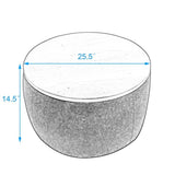 Round Storage Ottoman, 2 in 1 Function, Work as End table and Ottoman, Grey W48735177