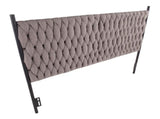 Queen Size Headboard in Black Metal and Grey Fabric B202P223758