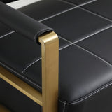 57.9" Width Modern Upholstery Faux Bonded Leather Loveseat Sofa Living Room Accent Love Seats W1117142874