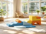 9-Piece Soft Play Set, Foam Blocks with Detachable Covers, for Climbing & Crawling, Multicolored 71938462