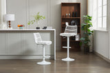 Set of 2 Rattan Bar Stool, 360 Swivel Bar Chair, Counter Height Chair with Footrest for Kitchen, W1752P217912