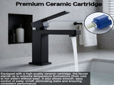 Single Handle Bathroom Faucet Lavatory Faucet Stainless Steel Single Hole-T20, Matte BlackUnable 83911547
