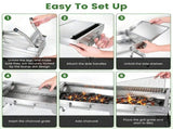 Portable Folding Charcoal BBQ Grill, Outdoor Barbecue Grill with Dual Side Shelves & 12 Air Vents, 30224474