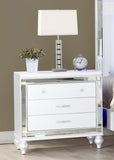 Sterling Modern style Mirror Framed Nightstand Made with Wood in White 808857739766