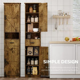 ZUN 69" H Tall Bathroom Storage Cabinet with 2 Barn Doors and 1 Drawer, Narrow Storage Unit, Adjustable W2386P207759