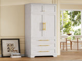 78.2" Tall Farmhouse Kitchen Pantry Cabinet with 8 Door Storage Cabinet with 3 Adjustable 04574184