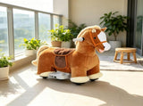 6V Battery Powered Kids Ride On Pony Electric Ride On Horse, with Bear Toy, Music, for 1.5-5 Years 21300665