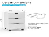 3-Drawer Vertical Filing Cabinet Rolling Wood Mobile File Cabinets Under Desk for Home Office with T3623P493349