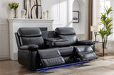 Power reclining sofa with DDT / LED Strip BLACK color W1805106078