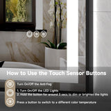 72x36" Black Eco-Friendly Silver MirrorDual LED Light StripsFront and Back Lighting T3177P320579