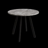 Modern minimalist circular dining table, gray cement texture, suitable for restaurants, kitchens, W1727P251172