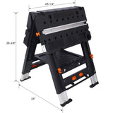 Portable Folding Work Table, 2-in-1 as Sawhorse & Workbench, Large Load Capacity with 2pcs Clamps 41944602