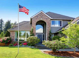 Flag Pole Kit for Outside House in Ground, 30FT Sectional Aluminum Extra Thick Flagpole, 5x3 US 40319119
