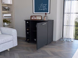 Black 6-Bottle Rack Bar Cart B062P175131