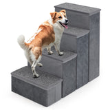 4-Step Dog Stairs with Storage - MDF Build , Dutch Velvet Comfort, 15"x6.5" Steps 75608027
