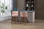 ZUN COOLMORE Counter Height Bar Stools Set of 2 for Kitchen Counter Solid Wood Legs with Fabric with a W153968292