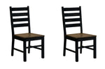 ZUN Industrial Style Dining Room Side Chairs Set of 2pc Chairs Black and Dark Oak Finish Wooden Seat B011P208970