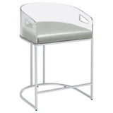 Grey and Chrome Acrylic Back Stools B062P145683