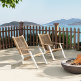 Atlas Adirondack Outdoor Lounge Chair Light Beige Gray Aluminum B2719P320846