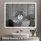 32x40 inch LED Bathroom Vanity Mirror Wall Mounted Adjustable White/Warm/Natural Lights Anti-Fog W708P176758