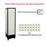 Four sided rotating pegboard display stand made of MDF and aluminum alloy for craft display, vendor W2221P191203