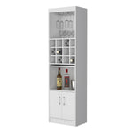 ZUN White Bar Cabinet with Wine Storage B062P193654