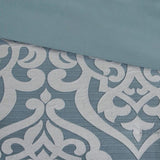 8 Piece Jacquard Comforter Set Aqua/Silver Queen B035128882