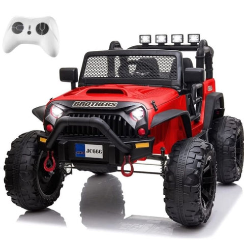 ZUN Large Wheels 2 Seater Kids Electric Car Powerful Electric Ride On Truck w/Remote Control, 2 Speeds, 22579155