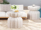 13" Modern Outdoor and Indoor Waterproof Coffee Table and Side Table Set, Durable MgO Cement Design, W757P332044