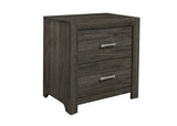 ZUN Dark Gray Finish Nightstand 1pc Chrome Tone Handles Contemporary Design Bedroom Furniture Bed Side B011P199391