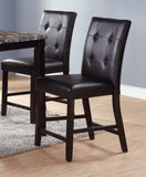 Simple Contemporary Set of 2 Counter Height Chairs Brown Finish Dining Seating's Cushion Chair B01157355