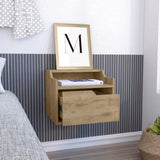 ZUN Busan Modern Floating Nightstand , End Table, Side Table Single-Drawer Design with Sleek Two-Tiered B070137838