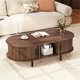 48 inch vintage coffee table with sliding slot door 82296919