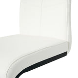 Modern White PU dining chair living room chair upholstered chair, black metal chair leg design, W210P199091