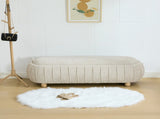 55.12"Wide Upholstered Flip-top Storage Accent Bed Bench, Chenille Footrest Ottoman with Rubberwood W3098P538033