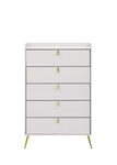 ZUN White 5-Drawer Chest with Pull Handles B062P209053