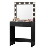 ZUN Vanity Desk with Mirror and Lights, Dressing Table with Large Drawer, 1 Level Storage Dresser & 3 45309673