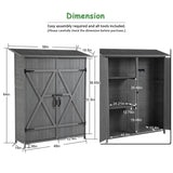 ZUN Outdoor Storage Shed with Lockable Door, Wooden Tool Storage Shed with Detachable Shelves and Pitch 55555063